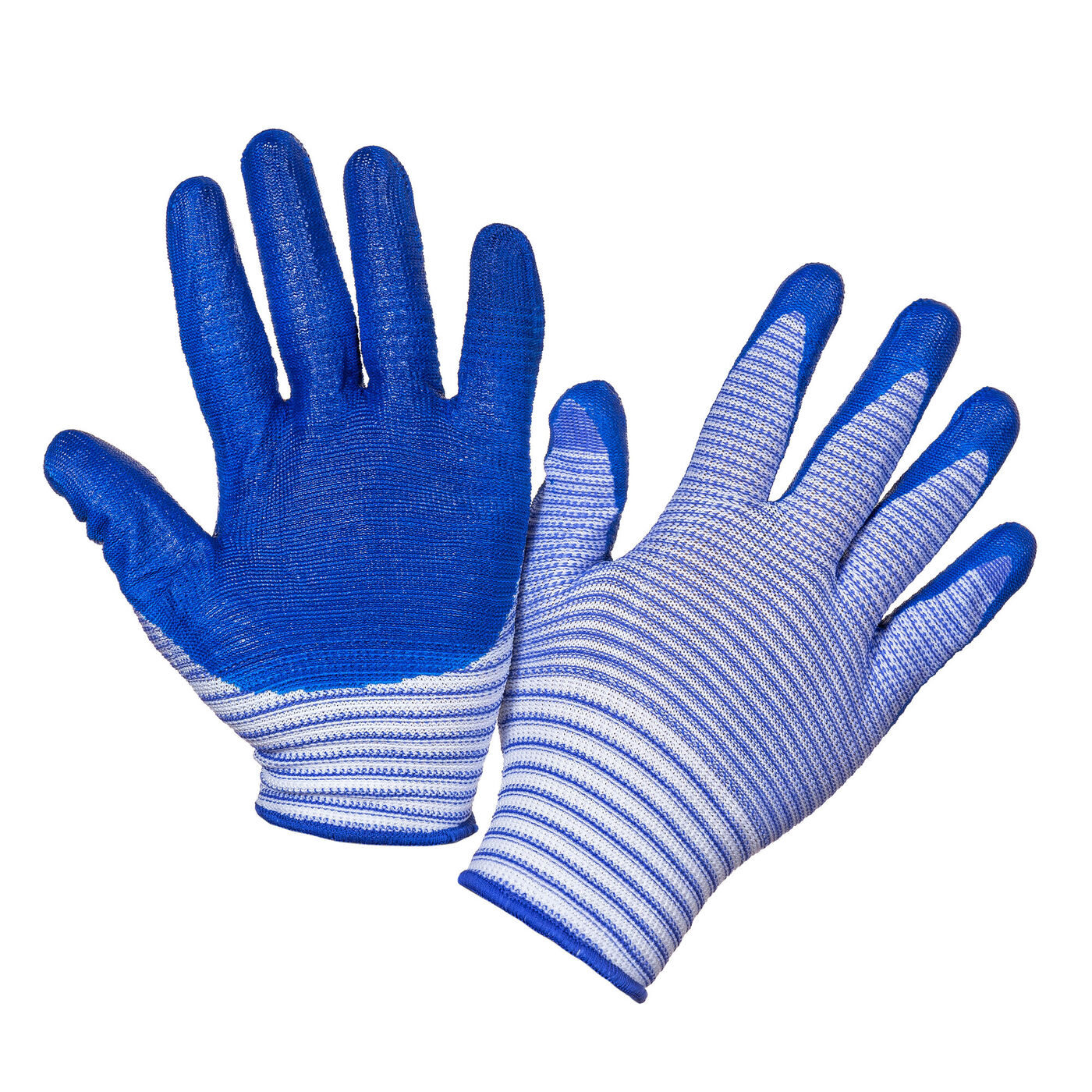 Перчатки нейлон №10 сер/синие