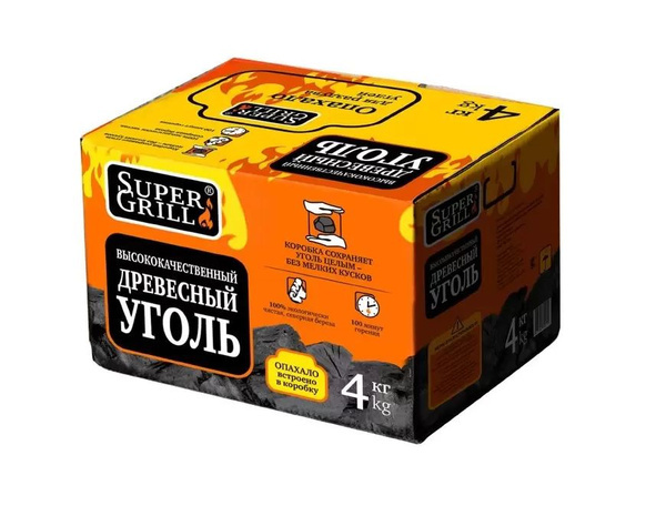 Уголь древесный прессованный 4кг