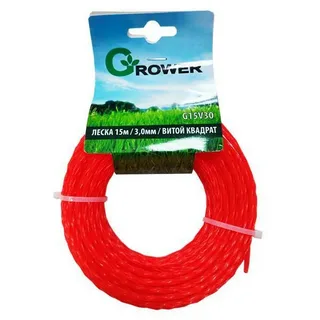 Леска для триммера GROWER 3,0мм Квадрат 15м
