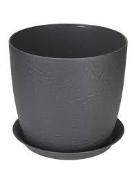 Кашпо BEРОHA D140мм C подставкой Графитовый