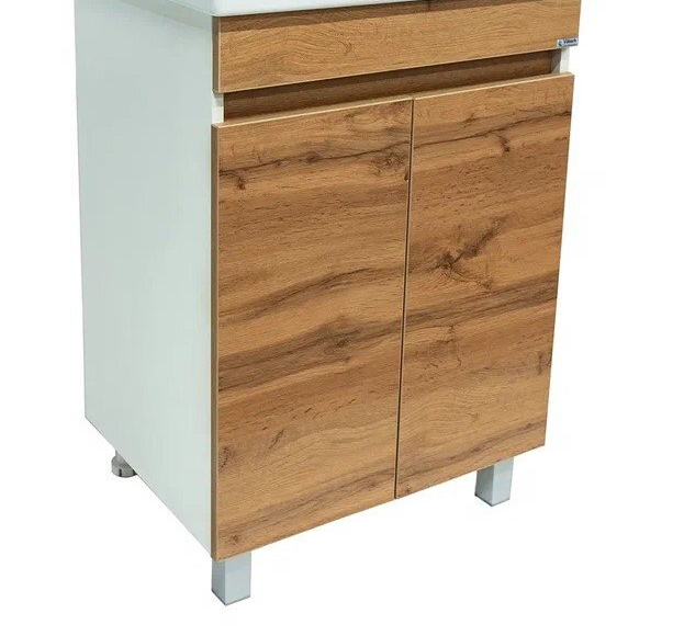 Тумба КЛАССИК 60 (под ум-к СОМО 60) фасад ЯСЕНЬ стенки белые