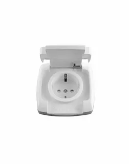 Розетка SCHNEIDER ELECTRIC "Рондо" 16А 250В о/у (арт. RS16-126B-BI) белая одноместная с заземлением