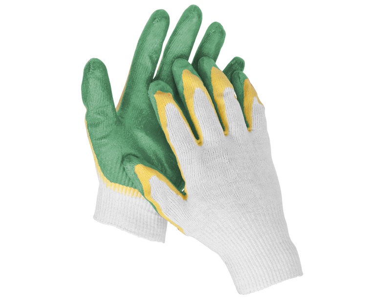 Перчатки ЗУБР ЗАЩИТА двойная облив р. L-XL