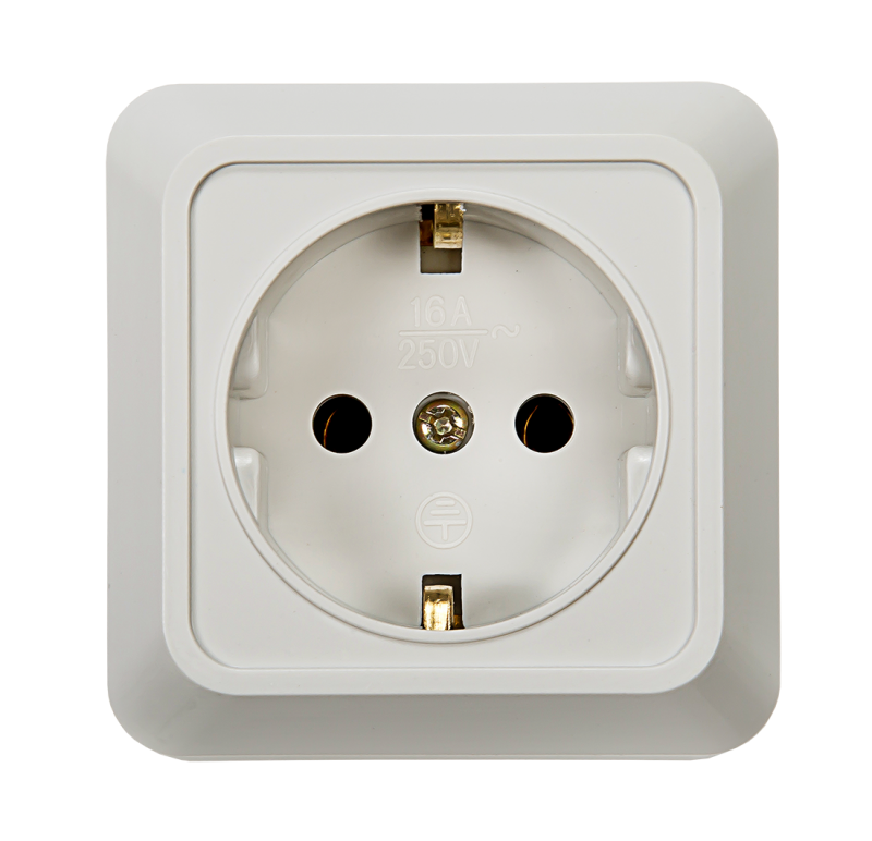 Розетка накл."Bolleto" 16А одноместная белый с/з