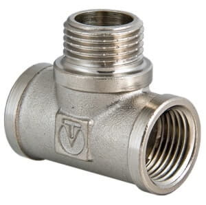 Тройник Valtec с переходом НР 1/2 (г/ш/г) никель VTг.132.N.0004