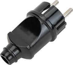 Вилка электрическая с заземлением черная TOKOV LIGHT TKL-PLZ-C05