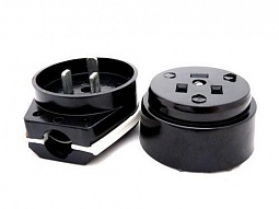 Разъем с/з для плит 250В. 32A, черн. STEKKER