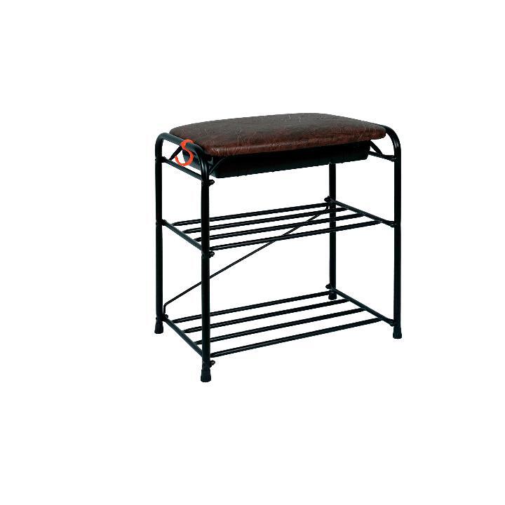 Подставка д/обуви "Альфа 13" с сиденьем черный