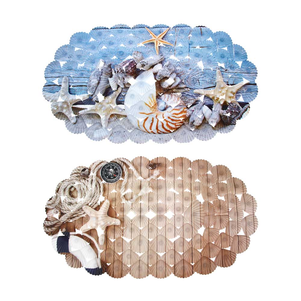 Коврик для ванной VETTA "Океанский прибой" противоскользящий ПВХ 66x38 см