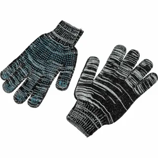Перчатки трикотажные с ПВХ, 7,5 кл.,графит, р.10