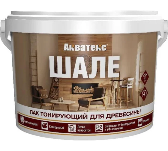 Лак Акватекс ШАЛЕ тонирующий 2,5 кг сосна