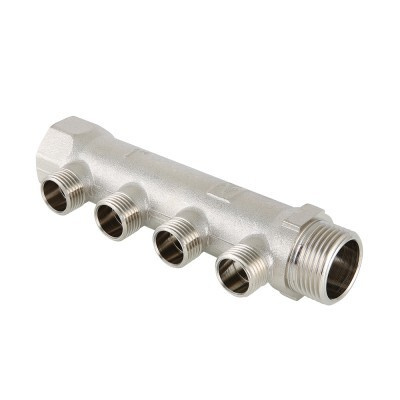 Кол. Valtec нар. резьба 4вых. 1"х1\2" НИКЕЛЬ VТс.500.N.0604