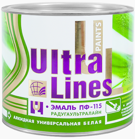 Эмаль ULTRA LINES ПФ-115 белая 800 г