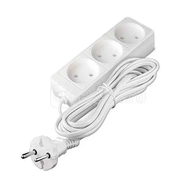 Удлинитель СОЮЗ 16А  5м белый трехместный б/з