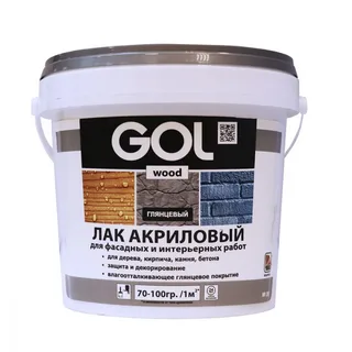 Лак  GOLwood Wd 292-М акриловый глянцевый по дереву и др поверх  0,9кг
