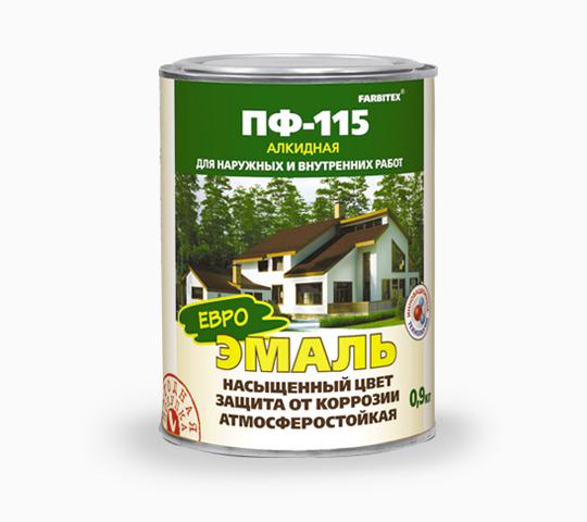 Эмаль ПФ-115 Белая 0,8кг FARBITEX