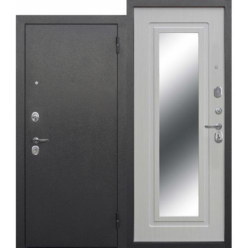 Дверь мет. 6см Царское зерк (860) правая Серебро Белый ясень