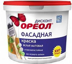 Краска ВД фасадная атмосф. белая матовая 3кг Дисконт Ореол
