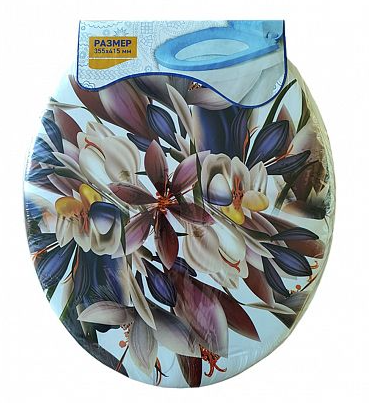 Сиденье для унитаза МУЛЬТИПЛАСТ "Цветочное панно" мягкое