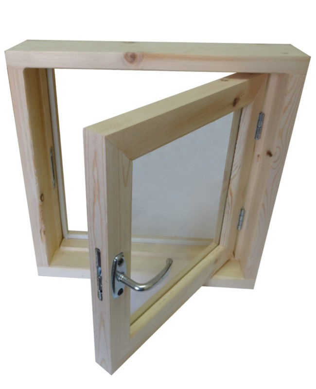 Окно банное "Липа" 300*400 мм. (Бронза, 2стекла)