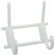 Вешалка 2-х крюч. снежно-белая, пластмасса 537 *40