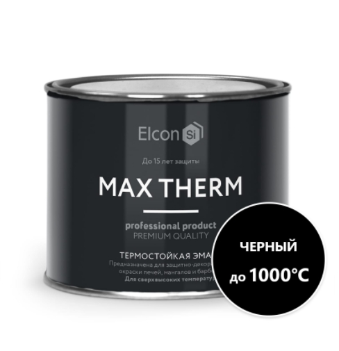 Эмаль ELCON "Max Therm" термостойкая черная 400 г