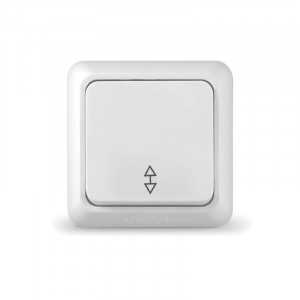 Выключатель UNIVERSAL "Олимп" проходной 10А о/у одноклав. белый