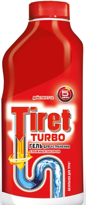 Гель TIRET Turbo д/устранения засоров 500мл