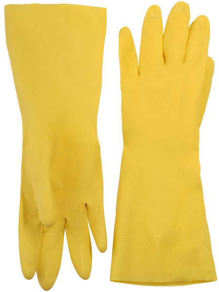 Перчатки KOMFI хозяйственные латексные желтые р. М