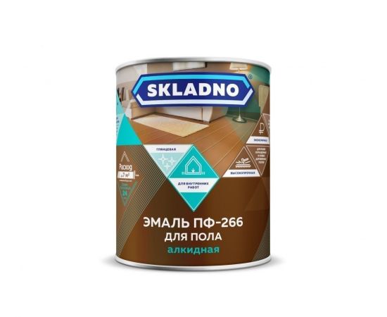 Эмаль SKLADNO ПФ-266 красно-коричневая 1,8кг