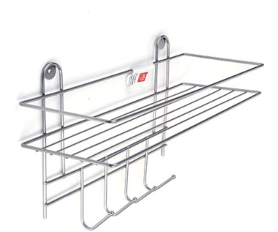 Полка для  ванной MAYER&BOCH 4 крючка 210х330х125мм (арт. АЛТ12с)