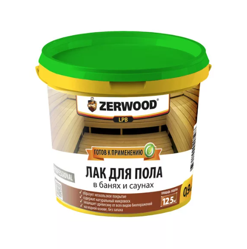 Лак ZERWOOD для бань и саун с воском 0.9 кг