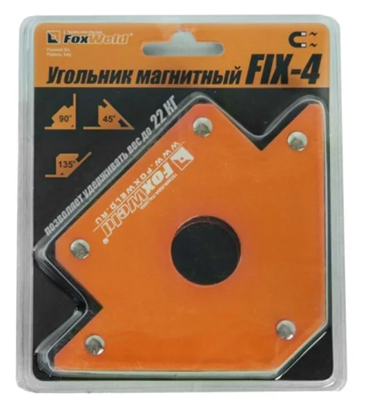 Угольник FOXWELD магнитный FIX-4 45/90/135 до 22 кг