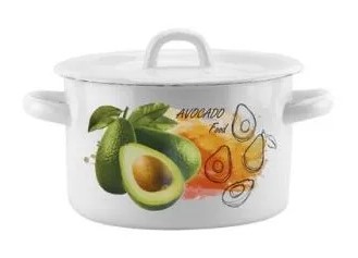 Кастрюля ЭМАЛЬ "Авокадо" эмалированная 2 л