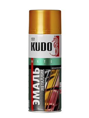 Эмаль KUDO KU-1028 металлик аэроз. золото 520мл