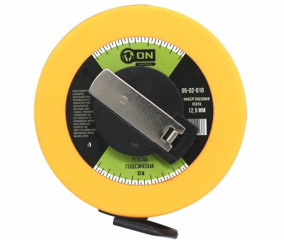 Рулетка геодезическая 10м х 12,5мм, фиберглассовая лента, закрытый корпус
