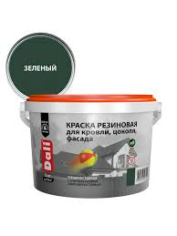 Краска фасадная резиновая зеленая 6кг "DALI"