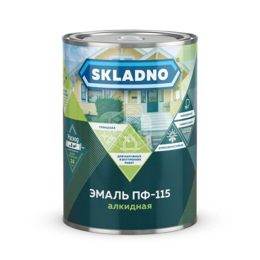 Эмаль SKLADNO ПФ-115 алкидная белая 1.8 кг