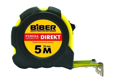 рулетка BIBER "Direkt" обрезиненный корпус 25мм х 5м (арт. 40104)