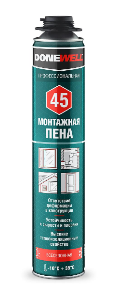 Пена монт. DONEWELL 45 полиуретановая профессиональная  всесезонная 1000 мл