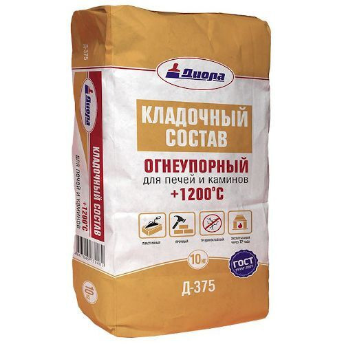 Клад.состав  Д-375 для печей и каминов огнеупорный 10 кг
