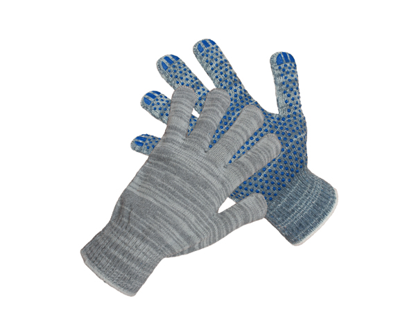 Перчатки Махровые серые (ПЛЮШ) с ПВХ /НОВИНКА