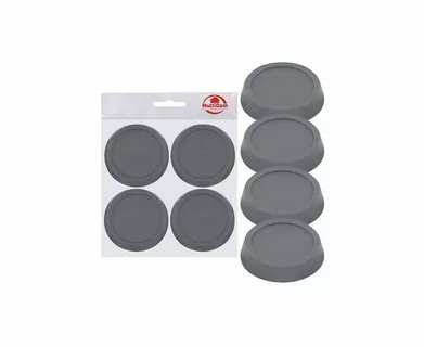 Подставки антивибрационные МУЛЬТИДОМ для стиральных машин и холодильников круглые серые 6 см 4 шт.