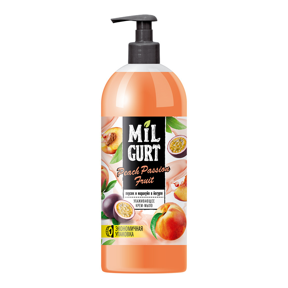 Мыло жидкое "MILGURT" 860мл Персик/маракуйя в йогурте