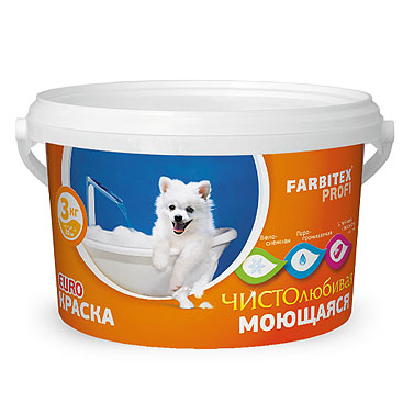 Краска FARBITEX акриловая моющаяся 3 кг