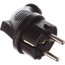 Вилка эл. угловая однофазная каучук UNIVersal 1241