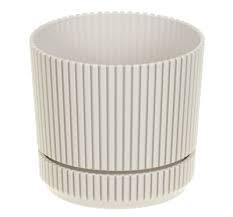 Кашпо "Стрип" D140мм 1,3л с/п Кремовый