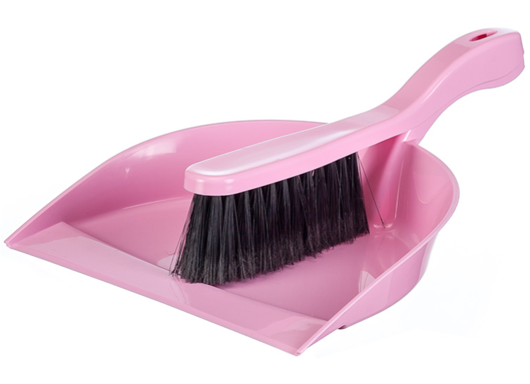 Щетка-сметка IDEA "Идеал" с совком розовый