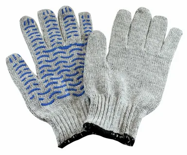 Перчатки х/б с ПВХ Волна серые