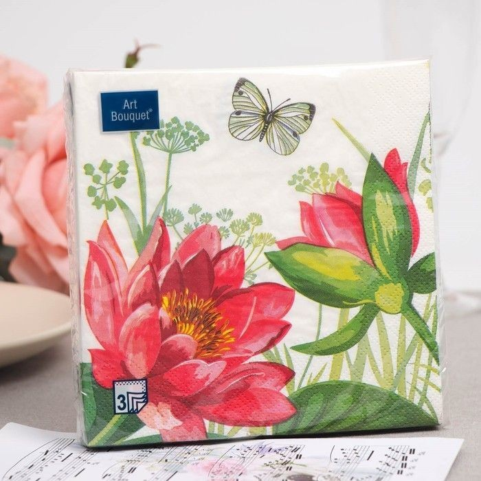 Салфетки 1сл 40л 24*24 Desna Design водяная лилия